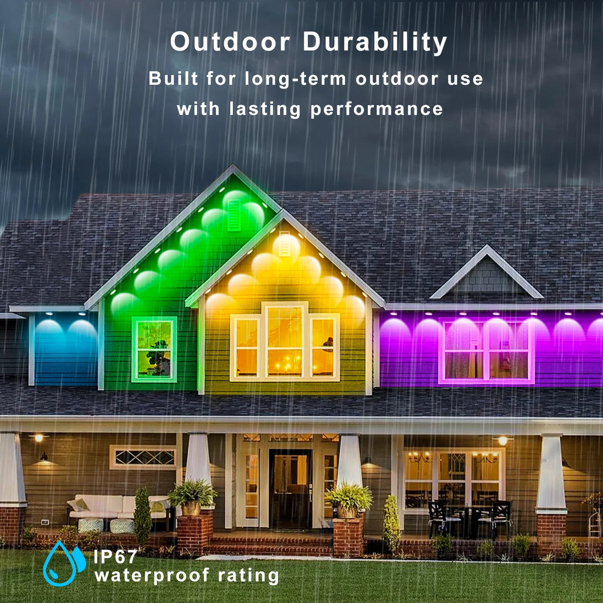 LightingWill OL1 LED Eave Lights with Multiple Lighting Modes for Eaves, Rooflines & Outdoor Spaces, Exterior Soffit Lights, Roof Eave Lights & Outdoor Soffit Lighting