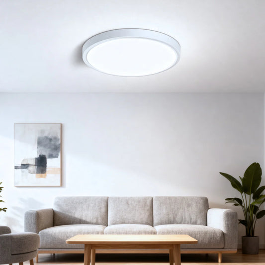 inSharepuls LED-Deckenleuchte, 5000 K Tageslichtweiß, 24 W (entspricht 240 W), 12 Zoll flache, moderne Deckenbeleuchtung, 3200 lm, Deckenlampe für Badezimmer, Veranda, Küche, Schlafzimmer, Wohnzimmer, Flur