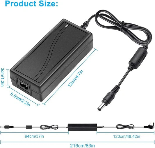 inShareplus 6-V-Niederspannungsnetzteil, Transformator, Netzadapter, 10 A, 60 Watt max., AC 100–240 V auf DC 6 V, mit 5,5/2,1 DC-Buchsenstecker