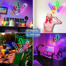 Load image into Gallery viewer, LightingWill "Good Vibes" Neon Sign – Dimmable LED Finger Light, USB Powered Wall Decor for Game Rooms, Bars, Weddings & More