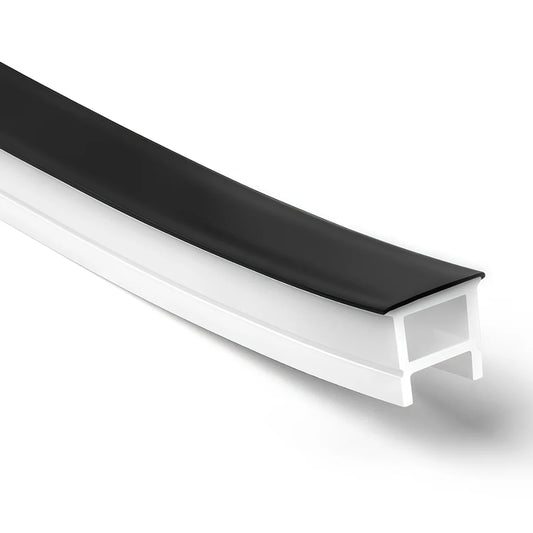 Q-TE Series 16×16mm Top Emitting LED Neon Tube Housing | S1616-T Black Quick Install Flexible Neon Tube Housing | Max Strip Width ≤12mm | 16.4FT/5M | LED Signage Cove Lighting