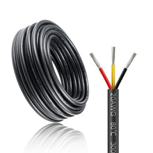 Load image into Gallery viewer, inShareplus 20AWG 3 x 0.5 mm² 10 m Electric Cable 3-Core Cable, 5V/12V/24V Underground Cable Tinned Copper Cable, 300V Flexible and Soft Power Cable High Temperature Resistance Extension Cable 10 m