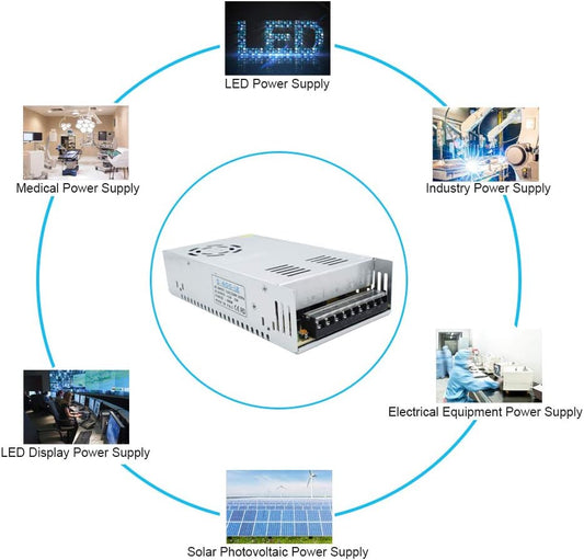 inShareplus 12 V 33 A 400 W, DC Universal geregeltes Schaltnetzteil, Konverter AC 100–240 V auf DC 12 Volt LED-Treiber, Transformator, Adapter für LED-Lichtstreifen, 3D-Drucker, Radio, Computerprojekt