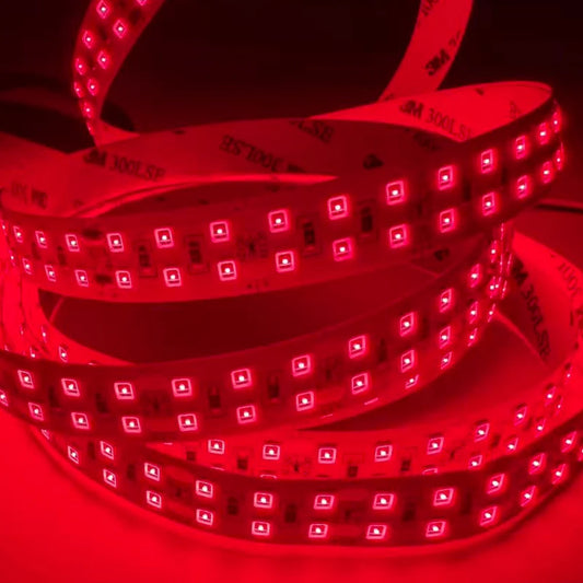 660–670nm 120 LEDs/m DC12V IR LED Light Strip – Deep Red for Indoor Grow Racks and Grow Light Projects, SMD2835/SMD5050, IP00/IP65, 5 Meters