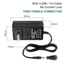 Load image into Gallery viewer, inShareplus DC 24V 48W Power Supply, 24 Volt 2Amp LED Driver,100-240V AC to DC 24v Transformer, with 5.5mm x 2.1mm DC Plug, Wall Adapter for 24V LED Strip Light, LED Display(1 Pack)