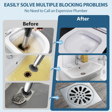 Load image into Gallery viewer, inShareplus Toilet Plunger, Black Toilet Unblocker Heavy Duty, High Pressure Plunger Kit with 4 Replaceable Heads and 1 Gloves Plunger Sink Unblocker for Unblocking Toilets, Sink, Bathtub, Floor