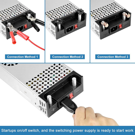 inShareplus 12 V 360 W, neue Version, AC-DC-Konverter, 120 V auf 12 V, Netzteil, Schalttransformator für Wohnmobil, LED-Streifen, CCTV, Autoradio, LCD-Monitore, Computerprojekte