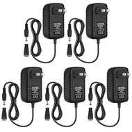inShareplus 5 Pack 24V 1A Power Supply, AC 100-240V to DC 24 Volt 24W LED Driver, Low Voltage Transformer with 5.5mm x 2.1mm DC Plug, Wall Plug Adapter for 24V LED Strip Light and Other 24V Products