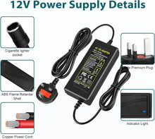 Load image into Gallery viewer, inShareplus 12V 60W AC to DC Converter, 220V to 12V 5A Car Cigarette Lighter Adapter to Wall Outlet Socket, 12 Volt Power Supply Transformer for Car Devices (MP3, Fan, Dash Cam ect.)