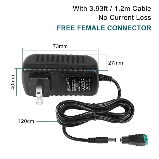 inShareplus 2er-Pack DC 24 V Netzteil, 100–240 V AC auf DC 24 Volt 1 A 24 W LED-Treiber, Niederspannungstransformator mit 5,5 mm x 2,1 mm DC-Stecker, Wandadapter für 24 V LED-Lichtstreifen, CCTV-Kamera