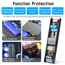 Laden Sie das Bild in den Galerie-Viewer, inShareplus LED-Treiber DC 12 V 25 A 300 W Netzteil, AC 110–130 V auf DC 12 Volt, universeller geregelter Schalttransformator, LED-Adapter für LED-Lichtstreifen, CCTV-Kamerasystem, Radio