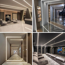 Laden Sie das Bild in den Galerie-Viewer, inShareplus Einputz-LED-Kanal, 1 m langes 6er-Pack LED-Aluminiumprofil mit milchigem Diffusor, randloser Einbau-LED-Streifen-Diffusor für unter Schränken, Regalen, Tischen, Wänden und Decken