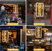 Load image into Gallery viewer, inShareplus 16"x 9" Super Bright Open Sign, Adjustable Brightness Neon Open Signs for Business Window, Powered by USB with ON/OFF, LED Open Sign for Coffee Shops, Stores, Restaurant Bar Hotel