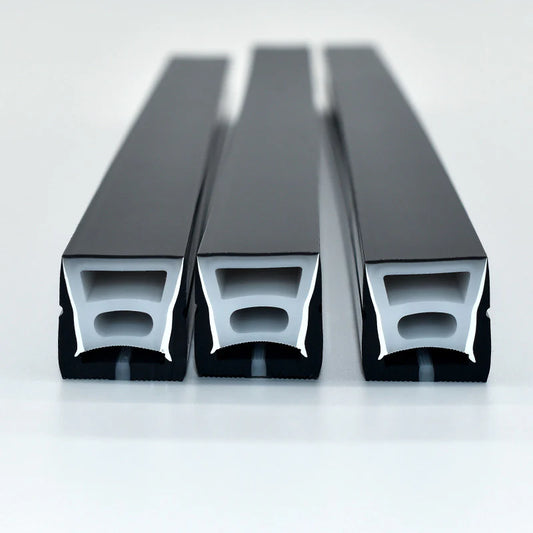 I-TE Series 20×20mm Top Emitting LED Neon Tube Housing | S2020 Black Silicone Neon Tube | IP67 Waterproof | 12mm PCB Width | 16.4FT/5M | Commercial Ceiling Lighting