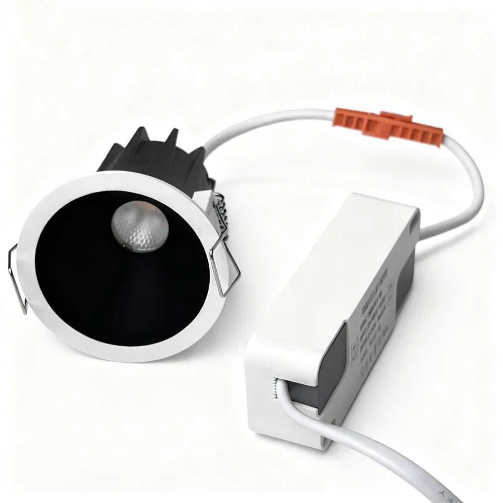 EZ-EU Series Black Reflector 5W (2.2″) Deep Anti-Glare Recessed LED Downlight | 200–240V | 4/12 Pack | 3000K / 4000K / 5000K | 24° Beam | CRI>95 | for Home & Light Commercial Use