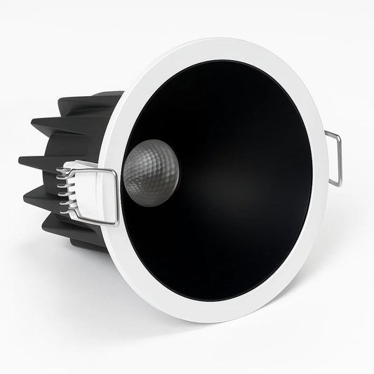 EZ-US Series Black Reflector 9W (3″) Deep Anti-Glare Recessed LED Downlight | 100–130V | 4/12 Pack | 5CCT Adjustable | 24° Beam | CRI>95 | for Home & Light Commercial Use