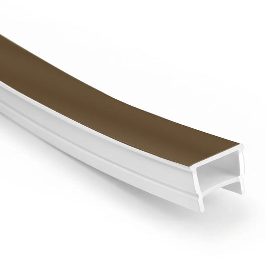 Q-TE Series 20×20mm Top Emitting LED Neon Tube Housing | S2020-B Quick Install Silicone Neon Tube | With-Edge Structure | Max Strip Width ≤16mm | 16.4FT/5M | Commercial Storefront Lighting