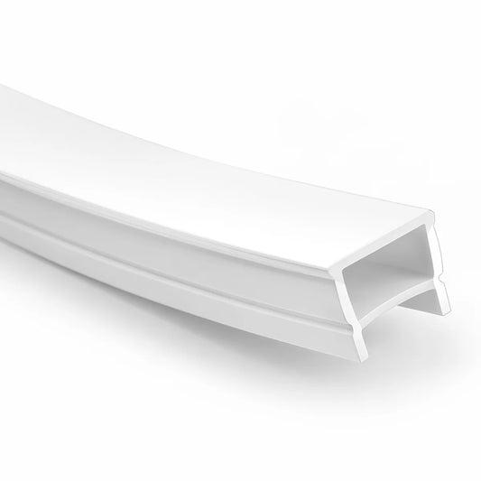 Q-TE Series 20×20mm Top Emitting LED Neon Tube Housing | S2020 Quick Install flexible neon tube housing | With-Edge Structure | Max Strip Width ≤16mm | 16.4FT/5M | Commercial Cove Lighting