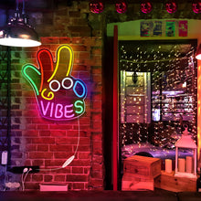 Laden Sie das Bild in den Galerie-Viewer, LightingWill Good Vibes “Okay” Neon Sign – Dimmable USB LED Light for Wall Decor, Game Room, Bar, Party – Durable, Safe &amp; Energy-Saving