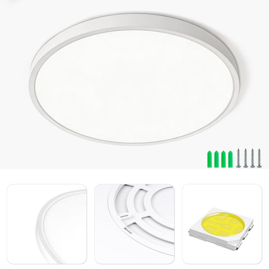 inSharepuls LED-Deckenleuchte, 5000 K Tageslichtweiß, 24 W (entspricht 240 W), 12 Zoll flache, moderne Deckenbeleuchtung, 3200 lm, Deckenlampe für Badezimmer, Veranda, Küche, Schlafzimmer, Wohnzimmer, Flur 
