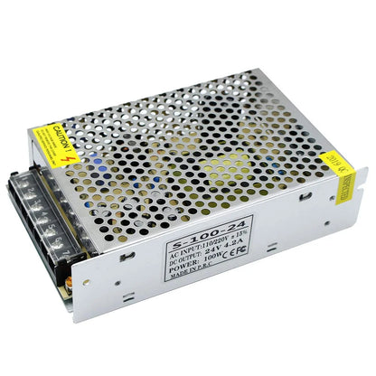 DC 24V LED Switching Power Supplies 60W–240W, AC 110/220V Input, Constant Voltage LED Driver Transformer, Metal Case with Screw Terminals, CE/FCC/RoHS Certified
