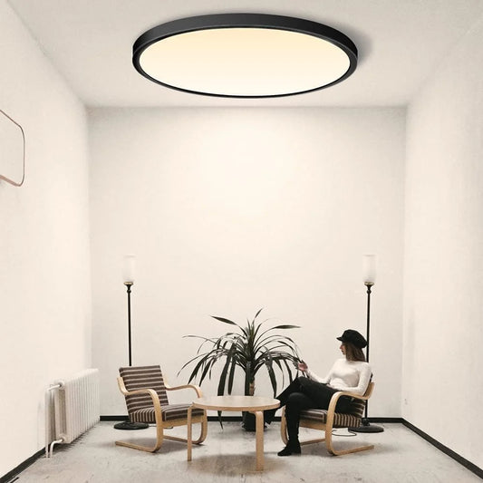 inSharepuls LED-Deckenleuchte, 5000 K Tageslichtweiß, 24 W (entspricht 240 W), 12 Zoll flache, moderne Deckenbeleuchtung, 3200 lm, Deckenlampe für Badezimmer, Veranda, Küche, Schlafzimmer, Wohnzimmer, Flur 