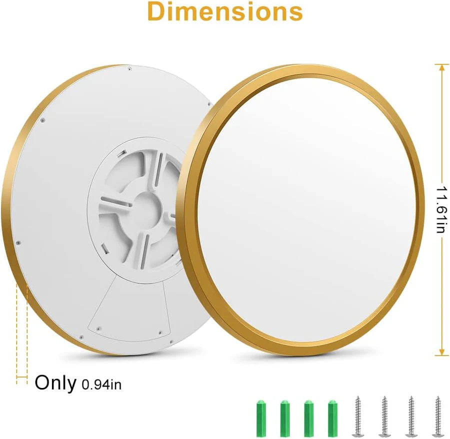 inSharepuls LED-Deckenleuchte, 5000 K Tageslichtweiß, 24 W (entspricht 240 W), 12 Zoll flache, moderne Deckenbeleuchtung, 3200 lm, Deckenlampe für Badezimmer, Veranda, Küche, Schlafzimmer, Wohnzimmer, Flur 