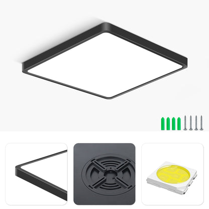 inShareplus 12 Zoll quadratische LED-Deckenleuchte, 3200 lm, 24 W, 5000 K Tageslicht, superhelle Deckenleuchten, weiße LED-Lampe zur Unterputzmontage, Einbauleuchten für Küche, Bad, Schlafzimmer, Flur, Büro, Garage 