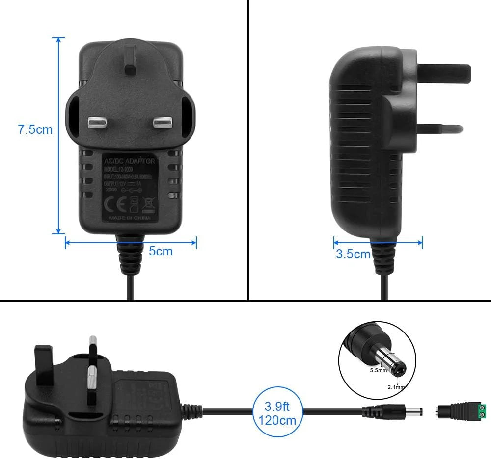 inShareplus 2er-Pack DC 24 V Netzteil, 100–240 V AC auf DC 24 Volt 1 A 24 W LED-Treiber, Niederspannungstransformator mit 5,5 mm x 2,1 mm DC-Stecker, Wandadapter für 24 V LED-Lichtstreifen, CCTV-Kamera 