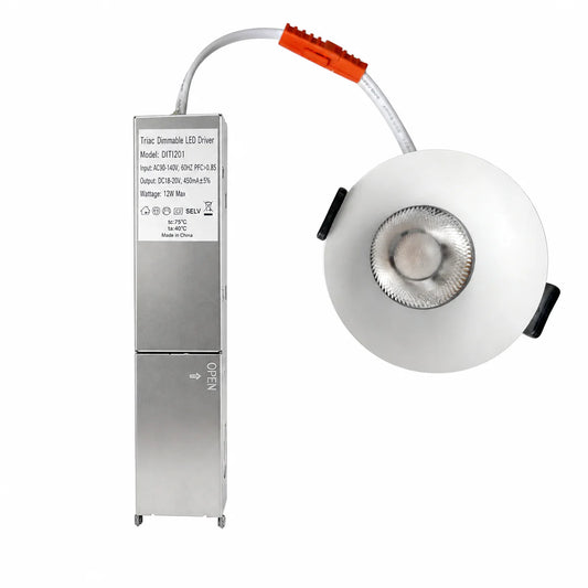 EZ-US Series Curved Reflector 12W (3″) Deep Anti-Glare Recessed LED Downlight | 100–130V | 4/12 Pack | 5CCT Adjustable | 24° Beam | CRI>95 | for Home & Light Commercial Use