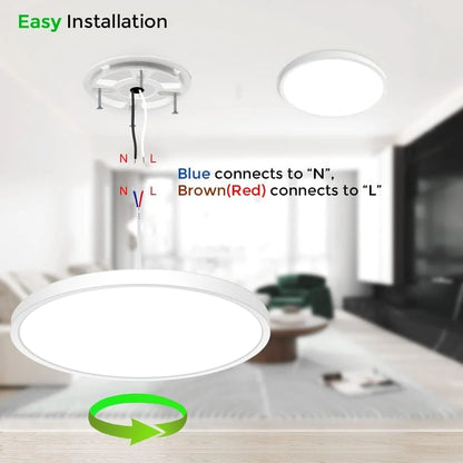 inSharepuls LED-Deckenleuchte, 5000 K Tageslichtweiß, 24 W (entspricht 240 W), 12 Zoll flache, moderne Deckenbeleuchtung, 3200 lm, Deckenlampe für Badezimmer, Veranda, Küche, Schlafzimmer, Wohnzimmer, Flur 