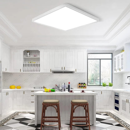 AC 220–240V | 12 Inch 24W Square Slim Flush Mount Ceiling Lights – White | 3000K / 5000K | Flush Mount Ceiling Light for Apartment & Commercial Spaces – Local Stock (UK)