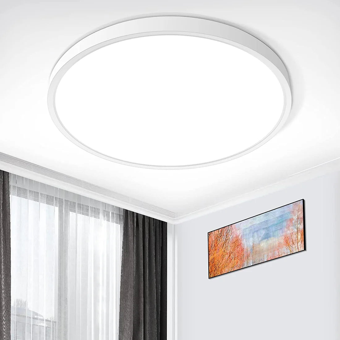 inSharepuls LED-Deckenleuchte, 5000 K Tageslichtweiß, 24 W (entspricht 240 W), 12 Zoll flache, moderne Deckenbeleuchtung, 3200 lm, Deckenlampe für Badezimmer, Veranda, Küche, Schlafzimmer, Wohnzimmer, Flur 