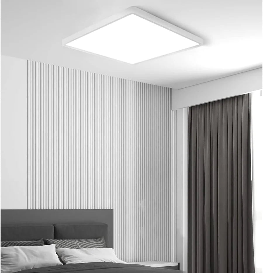 AC 220–240V | 12 Inch 24W Square Slim Flush Mount Ceiling Lights – White | 3000K / 5000K | Flush Mount Ceiling Light for Apartment & Commercial Spaces – Local Stock (UK)