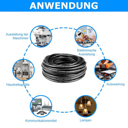 16 AWG PVC Insulated Copper Wire, 2–8 Conductor Industrial Grade Electrical Cable – Black Stranded Copper Wire for Control Systems, Signal Wiring & Industrial Power Distribution – Bulk Roll Supply 5/10/20/50m