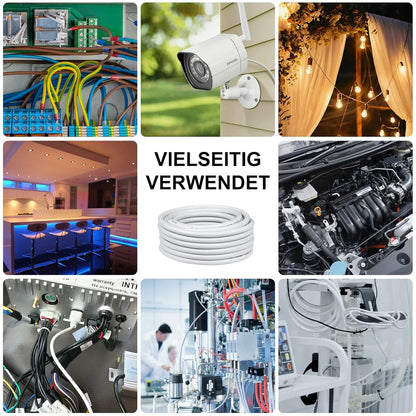 14 AWG PVC Insulated Copper Wire, 2–8 Conductor Stranded Tinned Copper Industrial Electrical Cable – White Flexible Control Cable for Electrical Wiring Systems, Signal Transmission & Bulk Industrial Supply – 5/10/20/50m Options