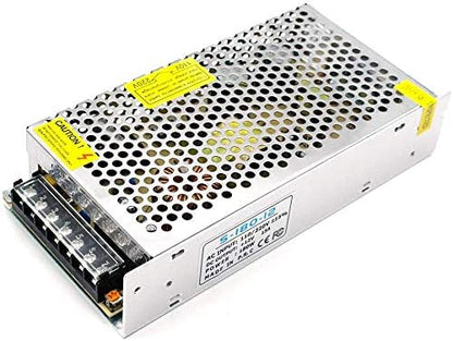 DC 12V LED Switching Power Supplies 60W–240W, AC 110/220V Input, Constant Voltage LED Driver Transformer, Metal Case with Screw Terminals, CE/FCC/RoHS Certified
