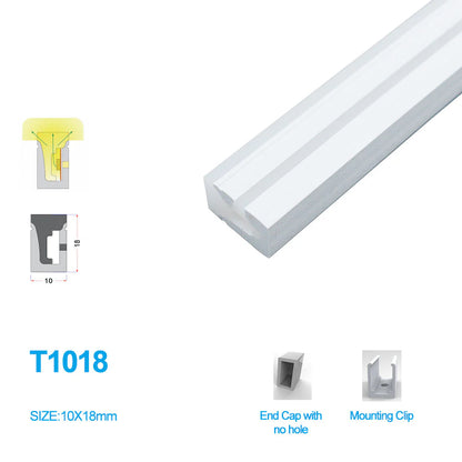 I-SE Series 10×18mm Side Emitting LED Neon Tube Housing | S1018 Flexible Neon Tube Housing | IP67 Waterproof | 10mm PCB Width | 16.4FT/5M | Retail Counter Wall Lighting