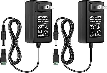 DC 5V 25W Plug-in Power Adapter - US Plug AC Power Supply for LED Strip Lights, Decorative Lighting and Electronic Devices