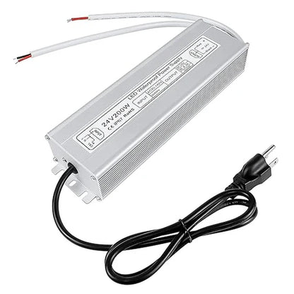 24V Outdoor Waterproof LED Power Supply 200W–500W, 90–140V Input, Single/Dual Wire Output, Aluminum Housing, Landscape & Outdoor Lighting, CE/RoHS/FCC Certified, Waterproof Transformer for Outdoor Lighting, US Plug