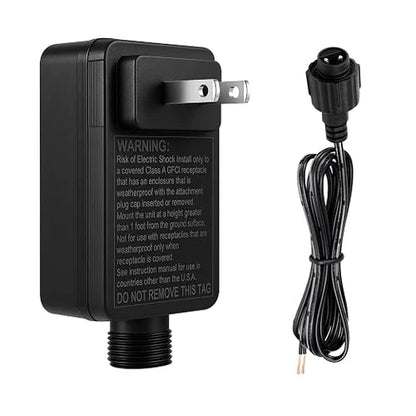 2.7W IP44 Class 2 Plug-in Power Adapter, AC 100–240V to DC 4.5V Adapter Transformer - Waterproof Power Supply for Outdoor String Lights, Holiday Decorations and Decorative Lighting