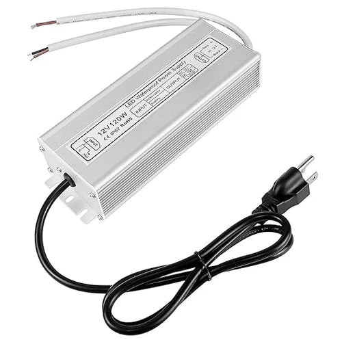 12V Outdoor Waterproof LED Power Supply 110W–280W, 90–265V Input, Single Wire Output, Aluminum Housing, Landscape & Outdoor Lighting, CE/RoHS/FCC Certified, Waterproof Transformer for Outdoor Lighting, US/UK/EU Plug
