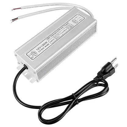12V Outdoor Waterproof LED Power Supply 110W–280W, 90–265V Input, Single Wire Output, Aluminum Housing, Landscape & Outdoor Lighting, CE/RoHS/FCC Certified, Waterproof Transformer for Outdoor Lighting, US/UK/EU Plug