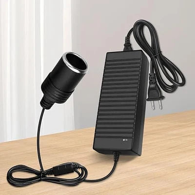 120W Desktop LED Adapter Cigarette Lighter DC 12V, AC 100–240V Input, with US/UK Plug, Converter Transformer — for Car Accessories, Tire Inflators, Portable Coolers, Car Vacuum Cleaners and 12V Automotive Devices