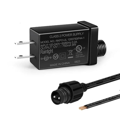 inShareplus Netzteil der Klasse 2, 12 V, 9 W, UL-gelistet, IP44, wasserdicht, LED-Ersatzadapter, LED-Treibertransformator für Weihnachtsbaum, Lichterkette, Projektorlicht, Rasenlampe, aufblasbares Gerät 