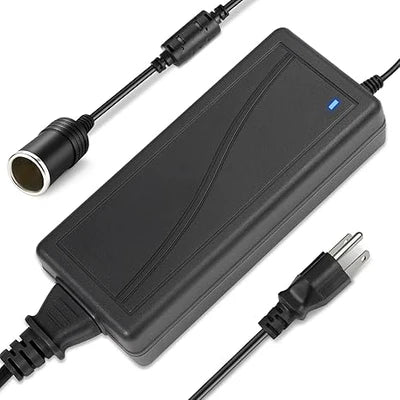 60W Desktop LED Adapter Cigarette Lighter DC 12V, AC 100–240V Input, with US/UK Plug, Converter Transformer — for Car Accessories, Tire Inflators, Portable Coolers, Car Vacuum Cleaners and 12V Automotive Devices