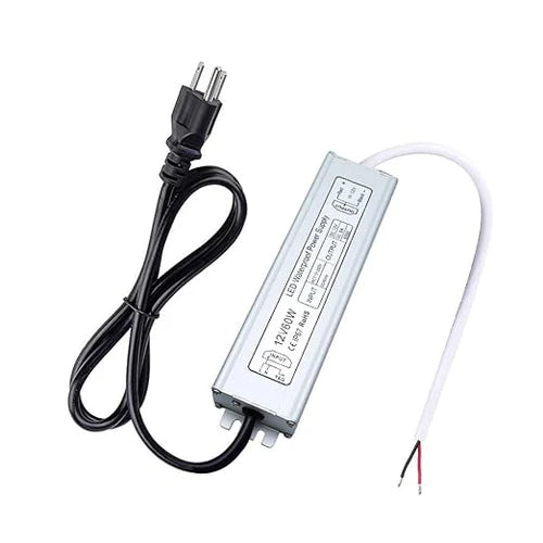 12V Outdoor Waterproof LED Power Supply 30W–100W, 90–265V Input, Single Wire Output, Aluminum Housing, Landscape & Outdoor Lighting, CE/RoHS/FCC Certified, Waterproof Transformer for Outdoor Lighting, US/UK/EU Plug