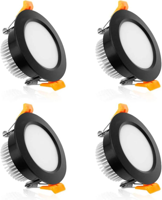 3W TRIAC Dimmable Downlight - 2700K–6000K  - White/Black/Gold/Silver Finish - 100–130V / 200–240V AC - 4 Pack - Ambient & Cozy Home Lighting
