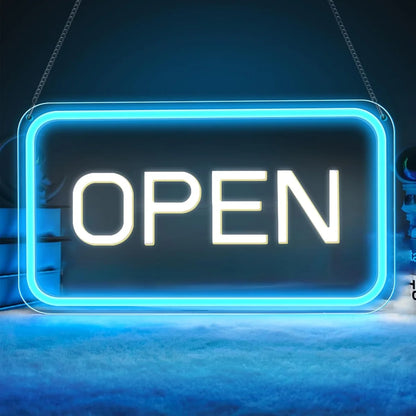 OPEN LED Store Signs – USB Powered | 16×9 inch | 5 Color Options | LED Window Hanging Light for  Store Entrances & Business Locations