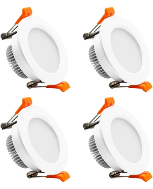 3W TRIAC Dimmable Downlight - 2700K–6000K  - White/Black/Gold/Silver Finish - 100–130V / 200–240V AC - 4 Pack - Ambient & Cozy Home Lighting